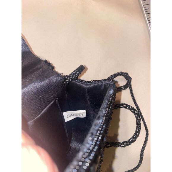 Beaded Sasha Evening Bag With Intricate Design & Long Strap - Picture 4 of 10